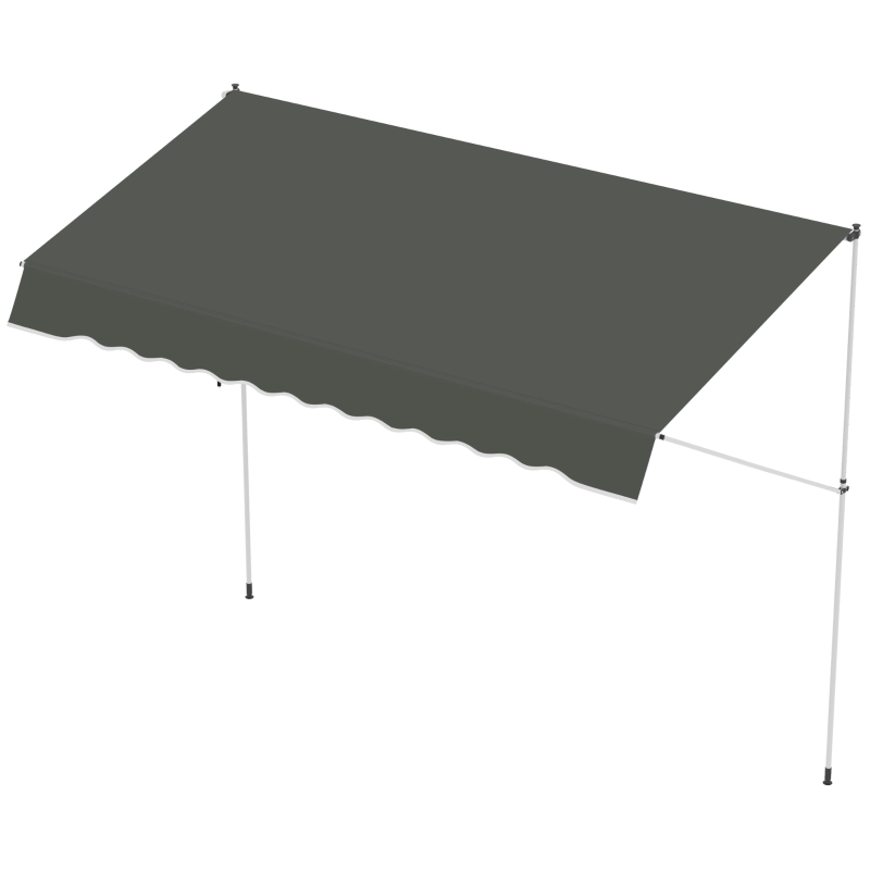 Outsunny Tenda da Sole 3x1.5 m a Bracci con Manovella, Struttura Telescopica in Metallo e Parasole in Poliestere