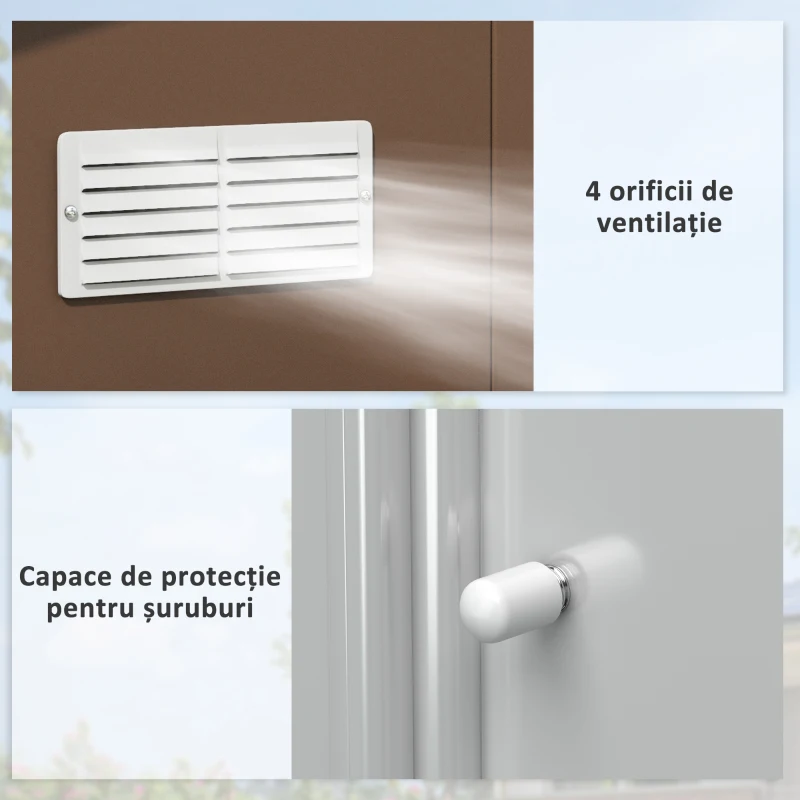 Outsunny magazie unelte, din otel galvanizat, 3.4x3.86x2m(m-7)