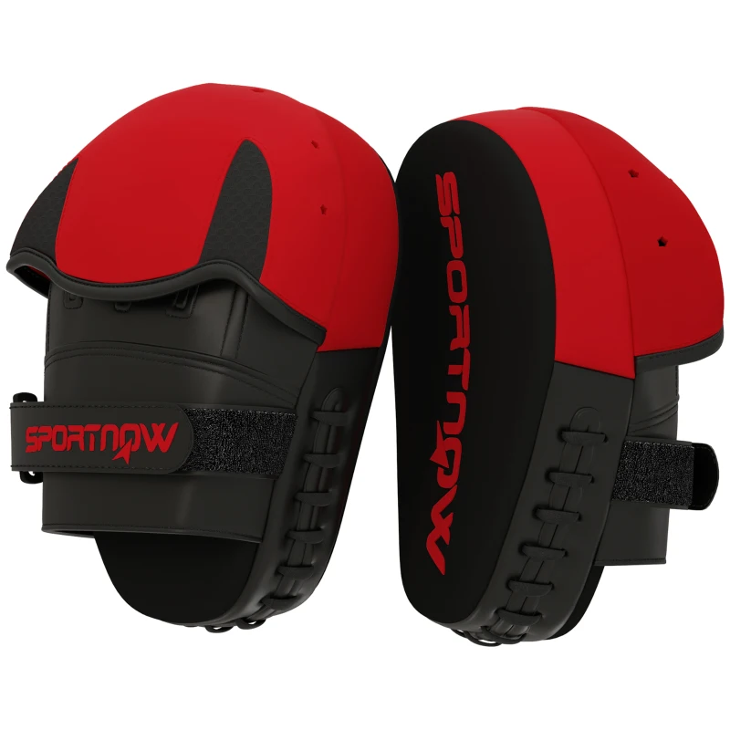 SPORTNOW Plastrons de Boxeo Paos de Muay Thai MMA para Treino de Boxeo Boxing Karate Taekwondo Artes Marciais 24x19x4 cm Vermelho