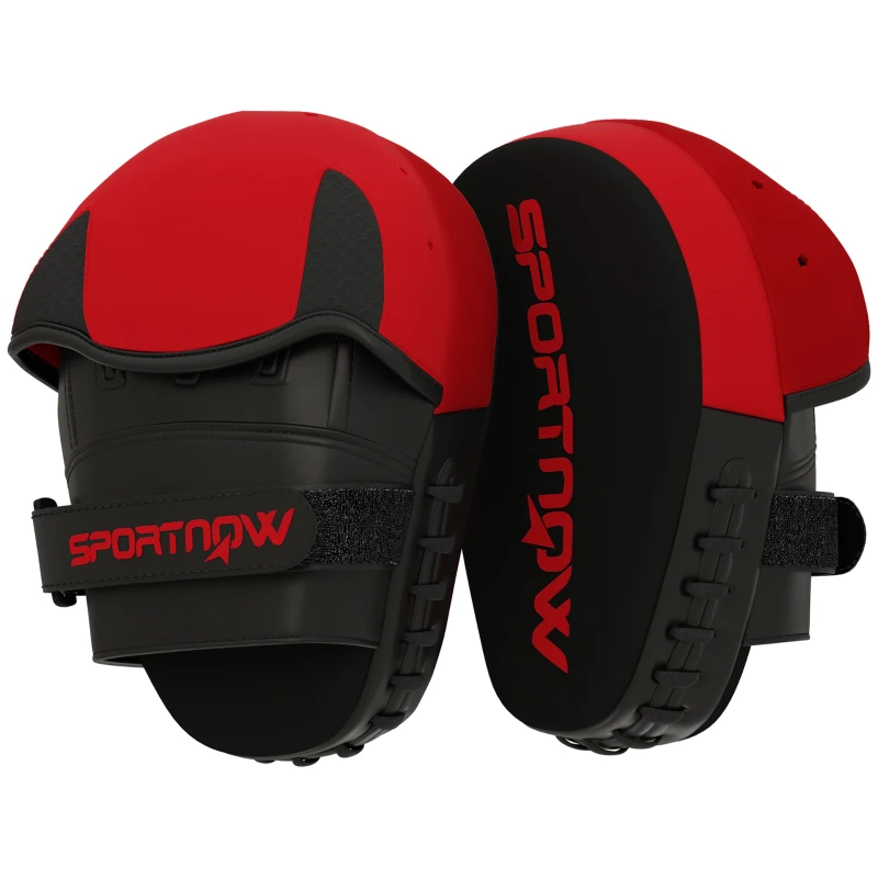SPORTNOW Plastrons de Boxeo Paos de Muay Thai MMA para Treino de Boxeo Boxing Karate Taekwondo Artes Marciais 24x19x4 cm Vermelho