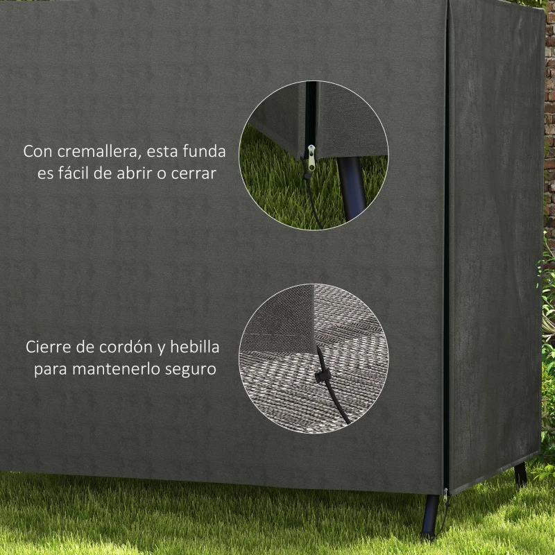 Outsunny Funda para Balancín de Jardín con Cremallera Cubierta para Muebles de Exterior 177x114x152 cm Gris Oscuro