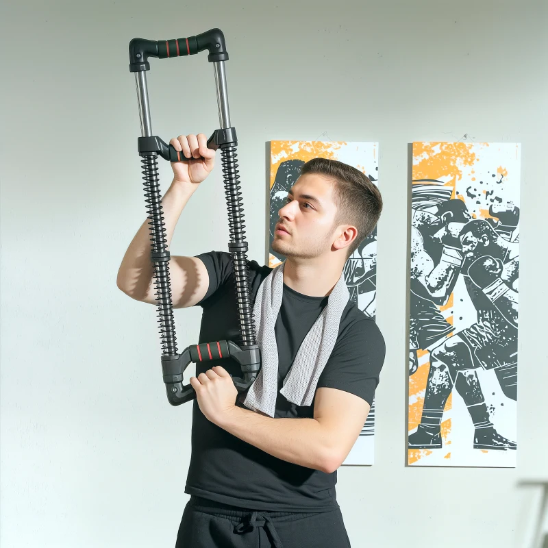 SPORTNOW Chest Expander, with 10-50kg Adjustable Resistance, for Home Gym, Office, Travel Workout