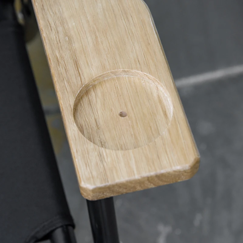 Outsunny 2-Osobowe Krzesło Campingowe, Składane, z Uchwytem na Napoje, 141 x 67 x 80 cm, Czarne