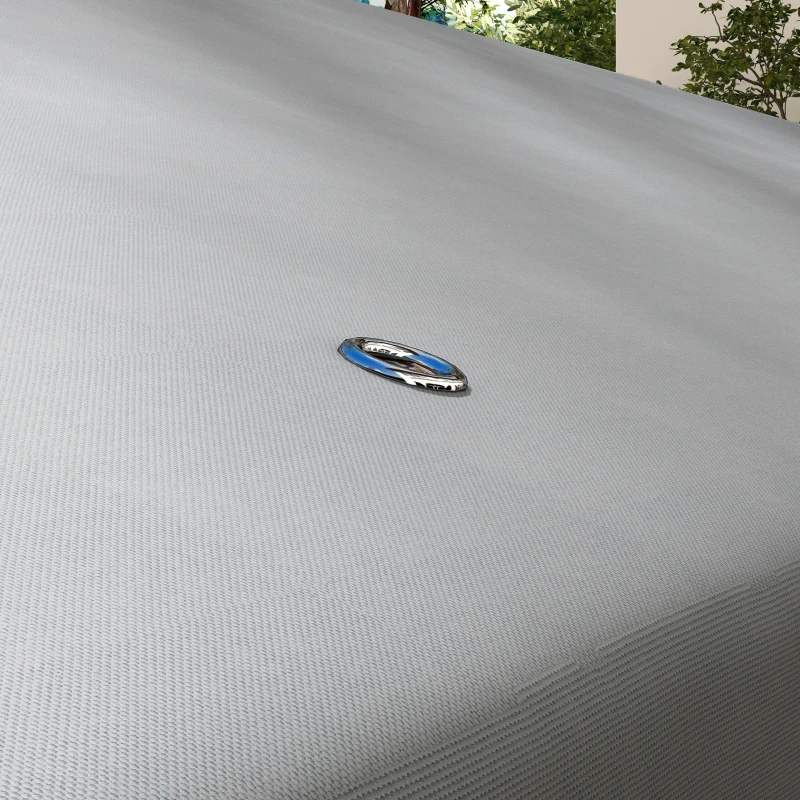 Outsunny Techo de Repuesto para Cenador 4x3 m Cubierta de Repuesto con Techo Doble y 8 Orificios de Drenaje Gris Claro