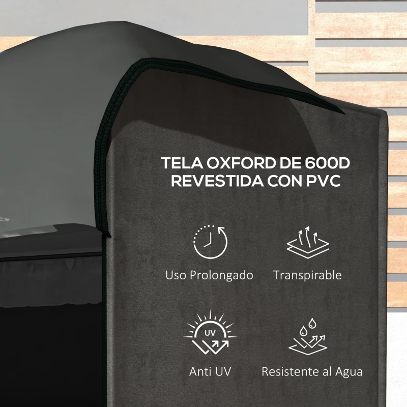 Outsunny Funda para Balancín de Jardín con Cremallera Cubierta para Muebles de Exterior 205x124x164 cm Gris Oscuro