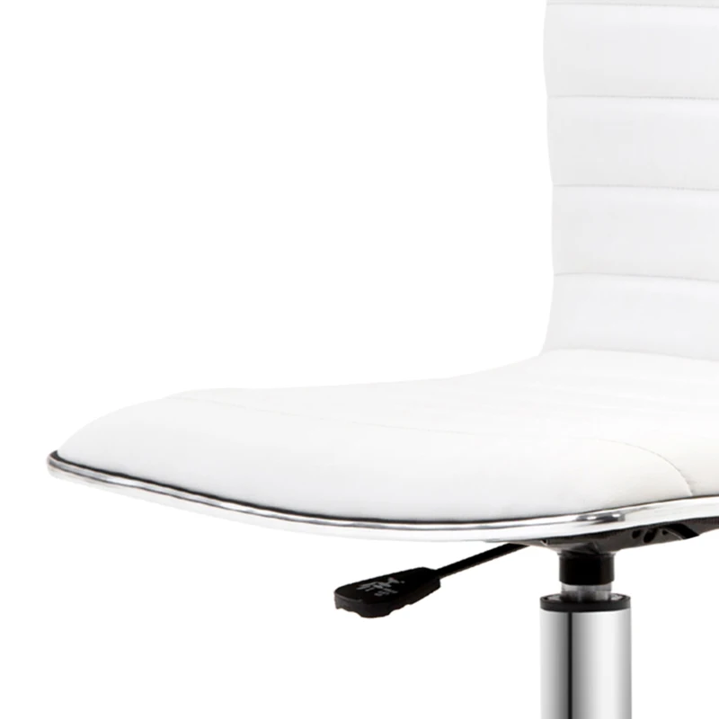 HOMCOM Fotel fryzjerski Krzesło salonowe Krzesło obrotowe Oparcie Z regulacją wysokości Stal PU biały