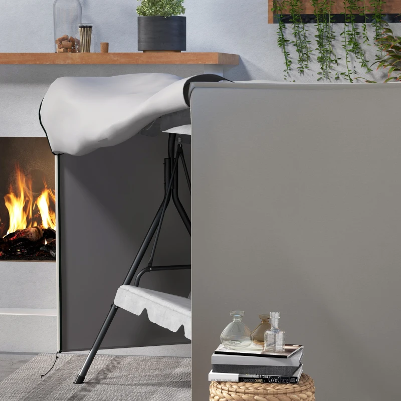 Outsunny Funda para Balancín de Jardín con Cremallera Cubierta para Muebles de Exterior 205x124x164 cm Gris Claro