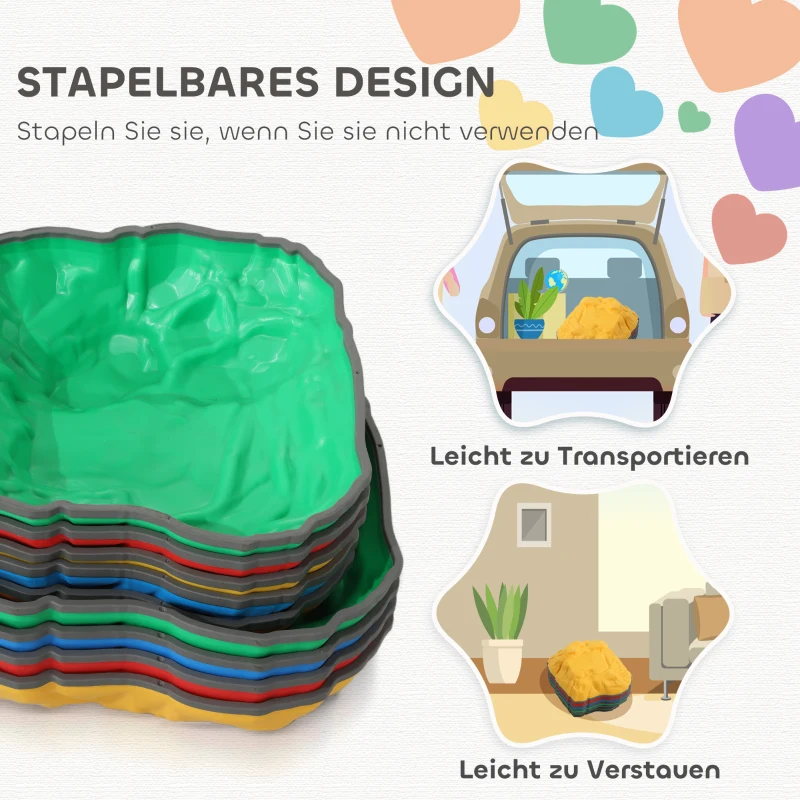 AIYAPLAY 9 Kamieni równoważnych antypoślizgowych do użytku wewnętrznego i zewnętrznego, wspierających koordynację, dla dzieci 3-8 lat, Wielokolorowy