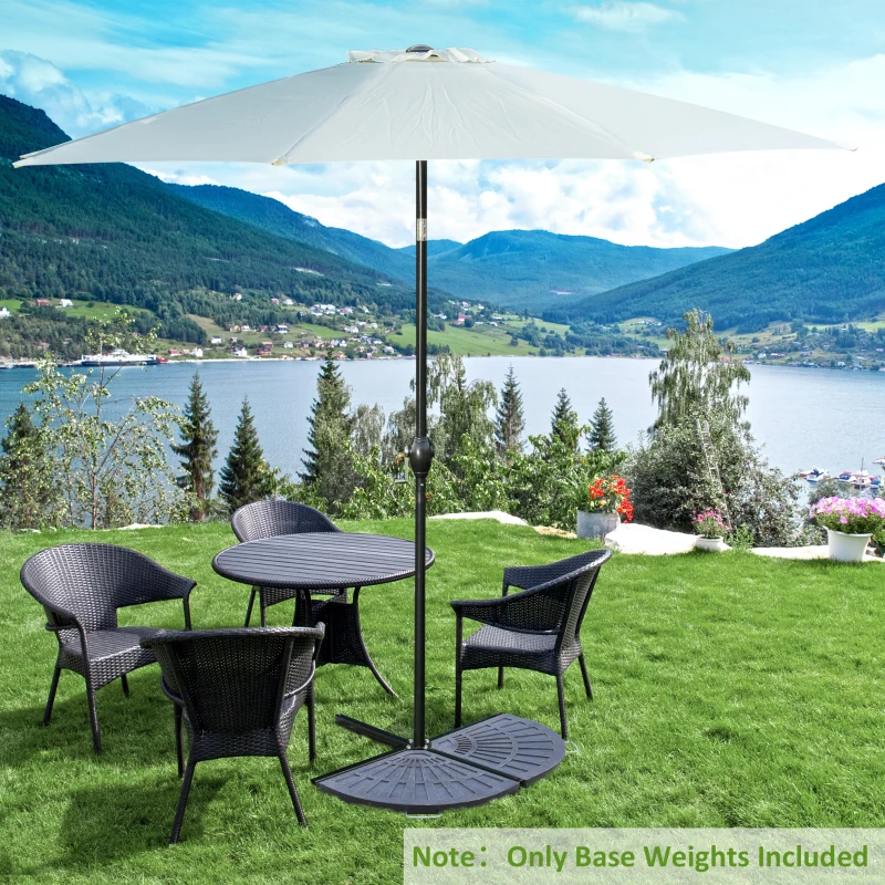 Outsunny Set 2 Pesi per Ombrellone a Base a Croce da 28 kg con Design a Ventaglio, in Colofonia, 66x47x4.2 cm, Bronzo