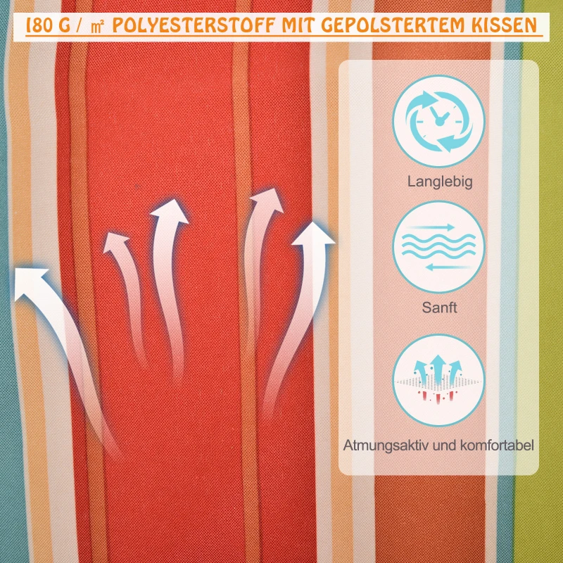 Outsunny Hängesessel Hängeschaukel mit Querstrebe und Kissen Deckenhaken Gestell Hängestuhl bis 100kg belastbar Hängesitz für Indoor Outdoor Garten Terrasse Mehrfarbig