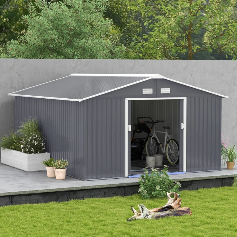 Outsunny Magazie Unelte Otel Galvanizat 3,4×3,82×2 m – Impermeabila & Anti‑rugina(m-11)
