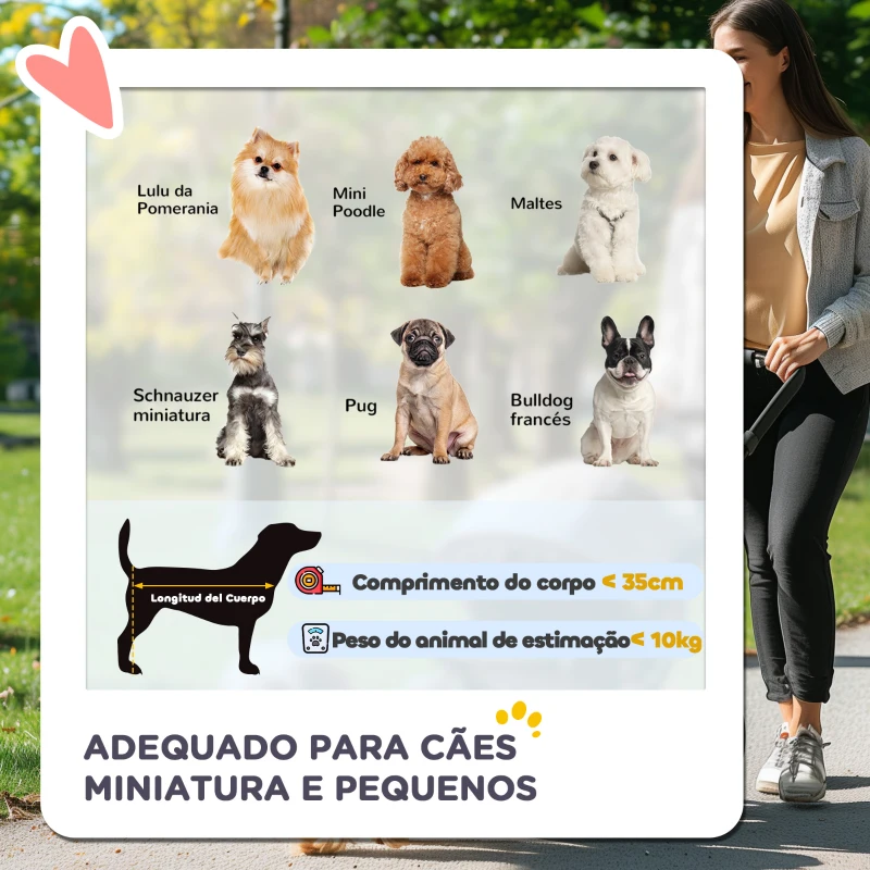 PawHut Carrinho para Animais de Estimação Dobrável com Rodas Giratórias Cesto e Suporte para Copos 75x45x97 cm Preto