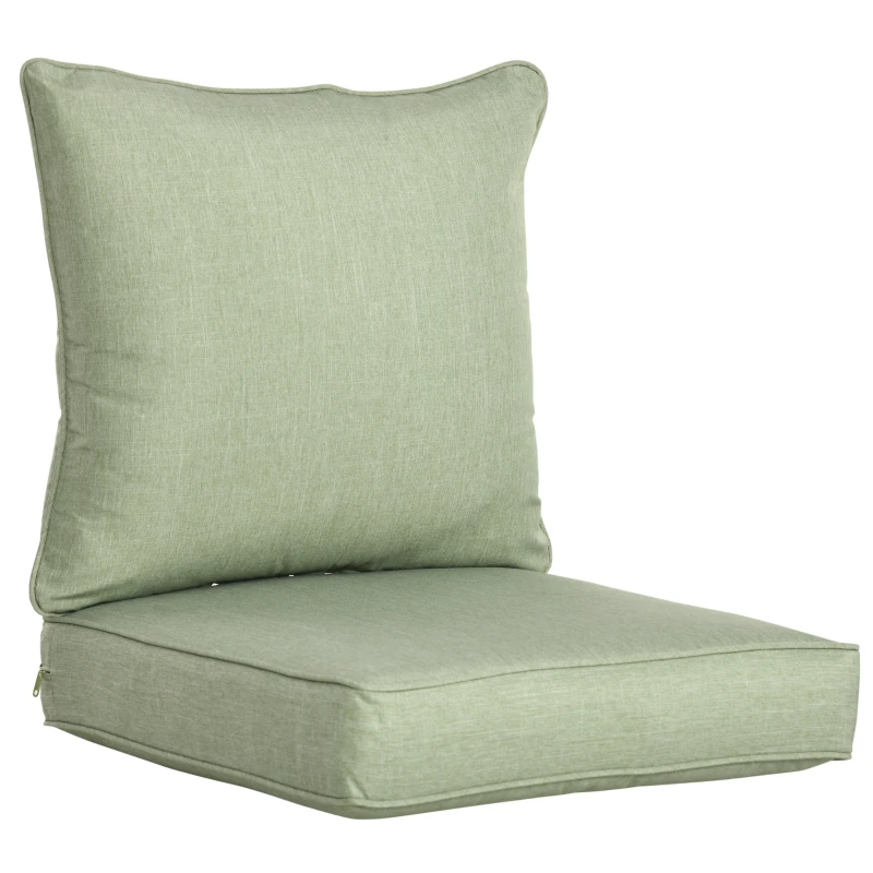 Outsunny Lot de 2 coussins matelas assise dossier pour chaise de jardin chaise longue intérieur et extérieur polyester vert
