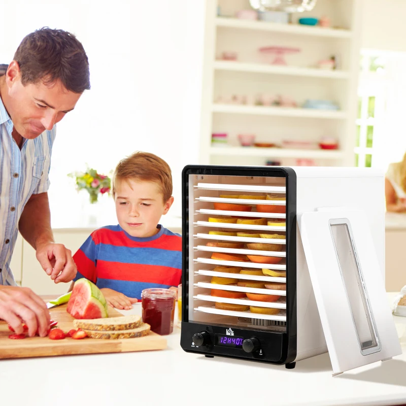 HOMCOM 11-Tray Food Dehydrator, 40-70℃ Temperature and Timer