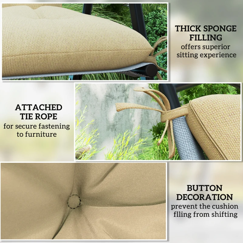 Outsunny Set of Two Outdoor Seat Cushions - Khaki