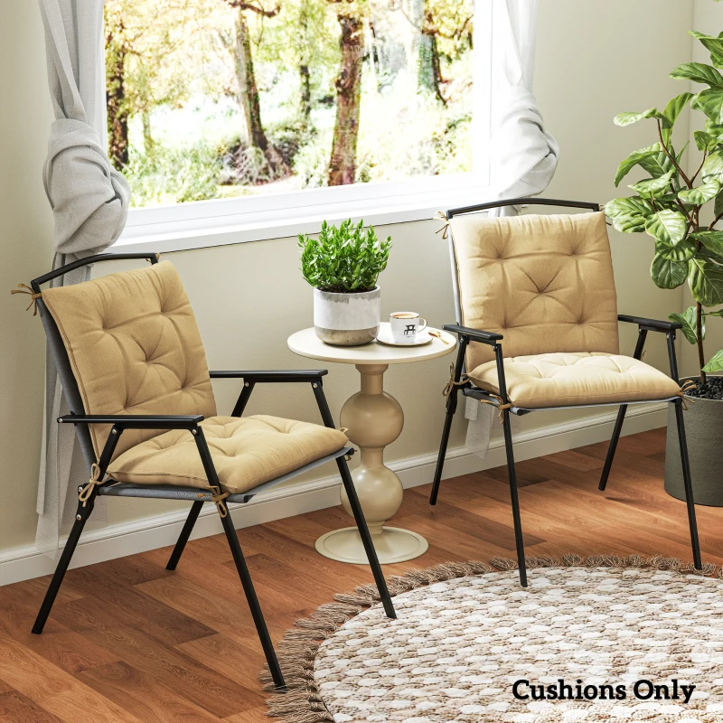 Outsunny Set of Two Outdoor Seat Cushions - Khaki