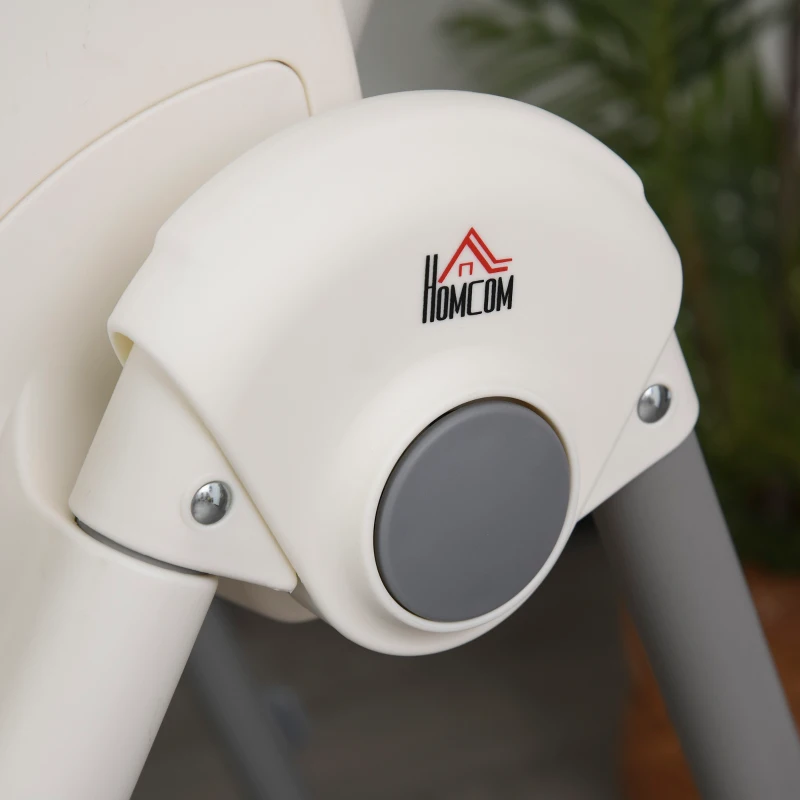 HOMCOM Cadeira de refeição ajustável e dobrável para bebê acima de 6 meses com bandeja dupla 2 rodas e freios 55x80x104 cm Azul