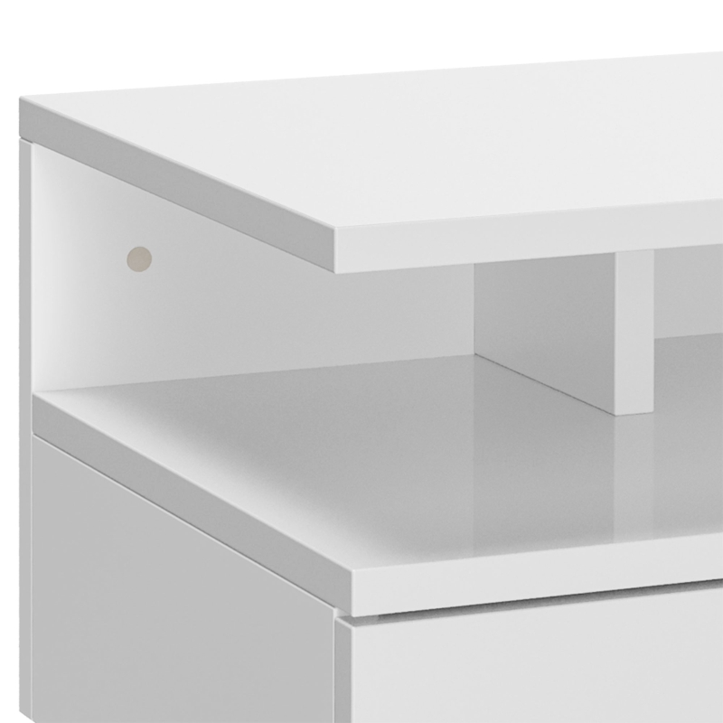 HOMCOM Juego de 2 Mesitas de Noche Colgantes con 1 Cajón y Estante Abierto para Dormitorio 35x32x22,5 cm Blanco