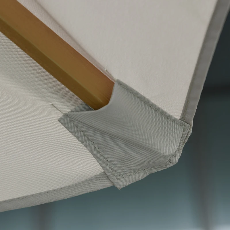 Outsunny Ombrellone da Giardino 3 m con Palo in Legno, 8 Stecche e Parasole in Poliestere, Grigio