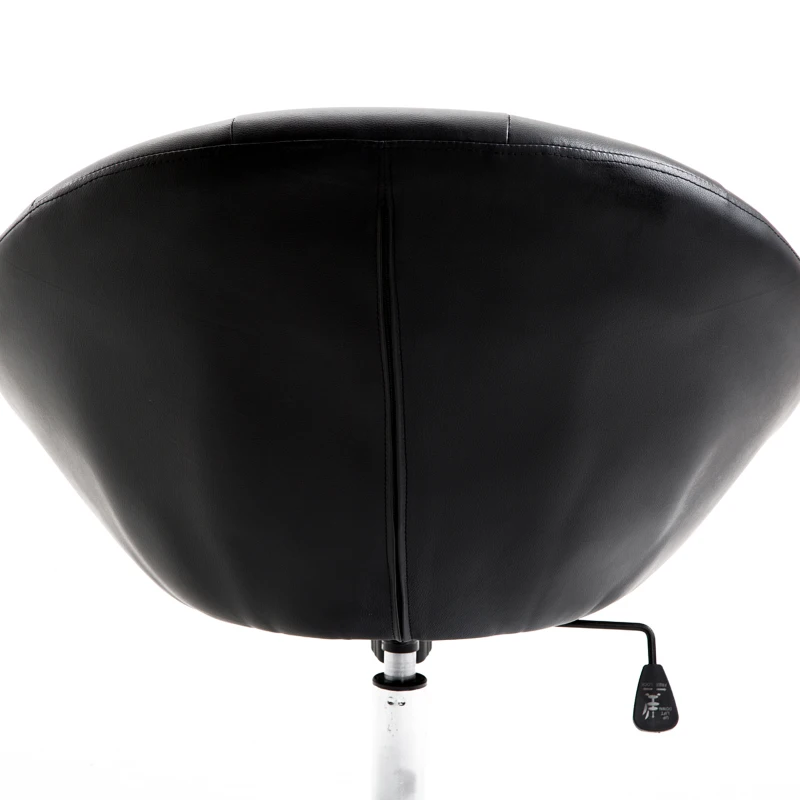 HOMCOM Faux Leather Leisure Chair, Round Tufted Accent Chair, Height Adjustable Counter Chair for Pub, Black