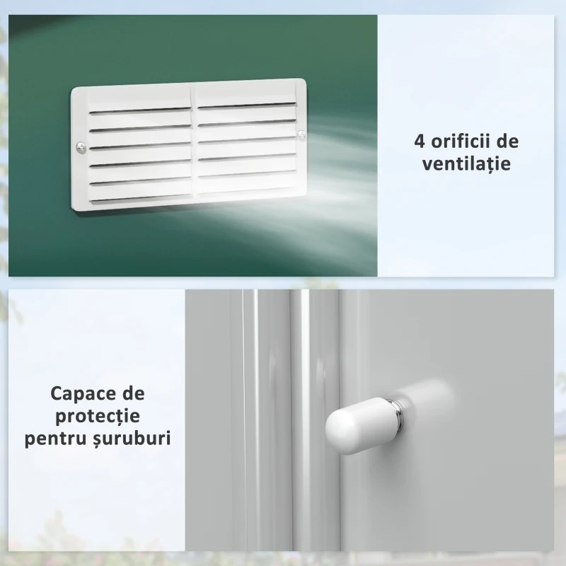 Outsunny Magazie Unelte din Otel Galvanizat, Anti Rugina 3.4 x 3.86 x 2 m, Verde(m-8)