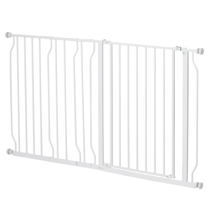 Poarta de Siguranta PawHut pentru Caini Extensibila 75-145cm din Otel si ABS