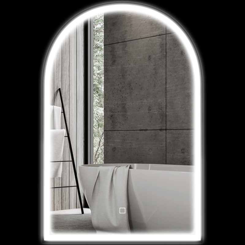 Miroir De Salle De Bain Lumineux LED 100x60 Cm - Anti-buée, 3 Couleurs De Lumière Réglable, Tactile, IP44