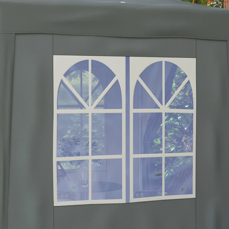 Outsunny Tonnelle de jardin extérieure tonnelle pliante pop-up réglable en hauteur protection UV 2 x 2 m gris