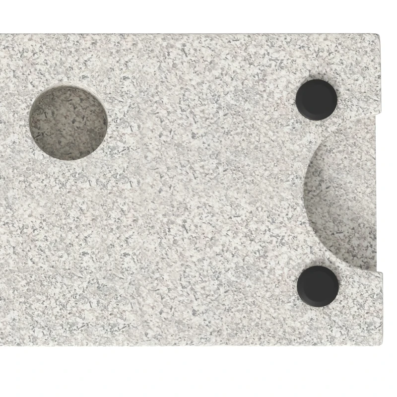 Outsunny Pied de parasol en marbre socle de parasol 25 kg 2 molettes de serrage tube en acier inoxydable 45 x 22,5 x 40 cm gris