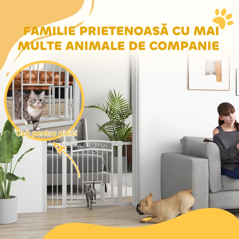 PawHut Usa Interioara de Siguranta pentru animale de companie 76‑104×77 cm