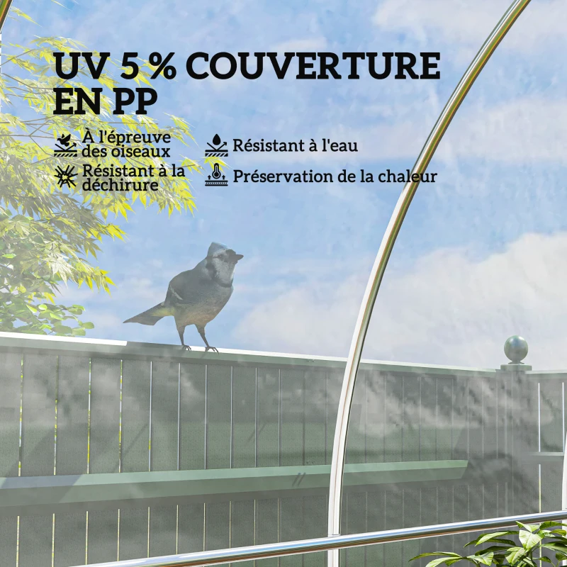 Outsunny Bâche pour serre bâche plastique transparente 6 x 10 m imperméable résistante aux UV polypropylène 150g/m² transparent