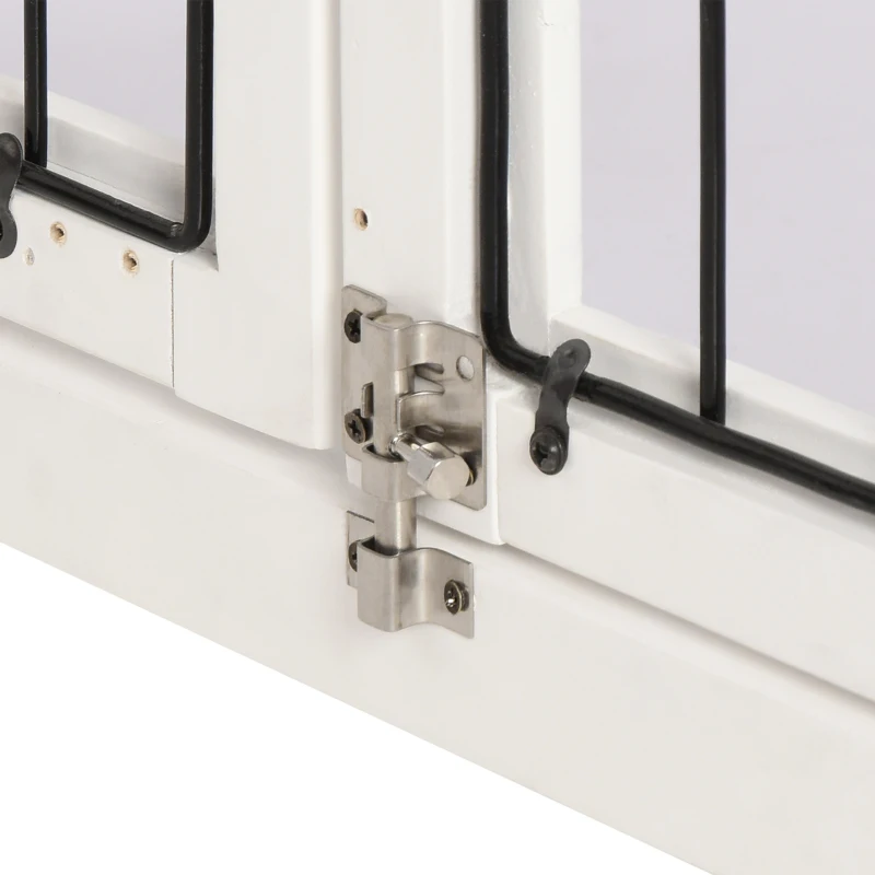 Pawhut® Klatka dla Psa do Domu 2 Drzwi Zwierzęta Domowe MDF Metal Biała