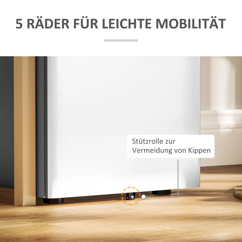 Vinsetto Archiefkast, Rolcontainer, 3 Lades & Hangmapframe, Slot, Stalen Behuizing, 39x48x59 cm, Wit+Grijs