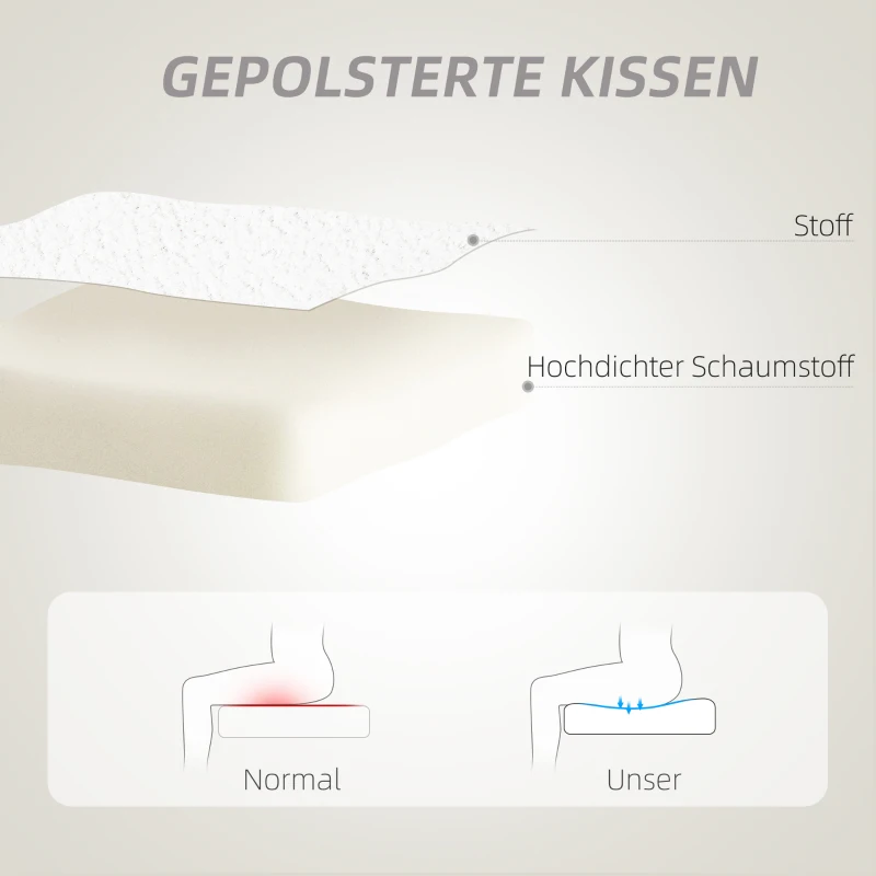 HOMCOM bureaustoel met hartvormige rugleuning, gepolsterd, wit
