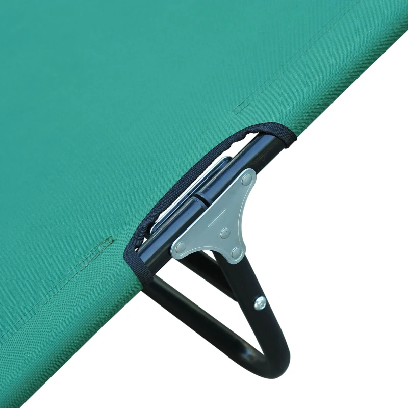 Outsunny Bain de soleil chaise longue pliante inclinable en tissu Oxford pour plage camping piscine 188 x 56 x 28 cm vert foncé