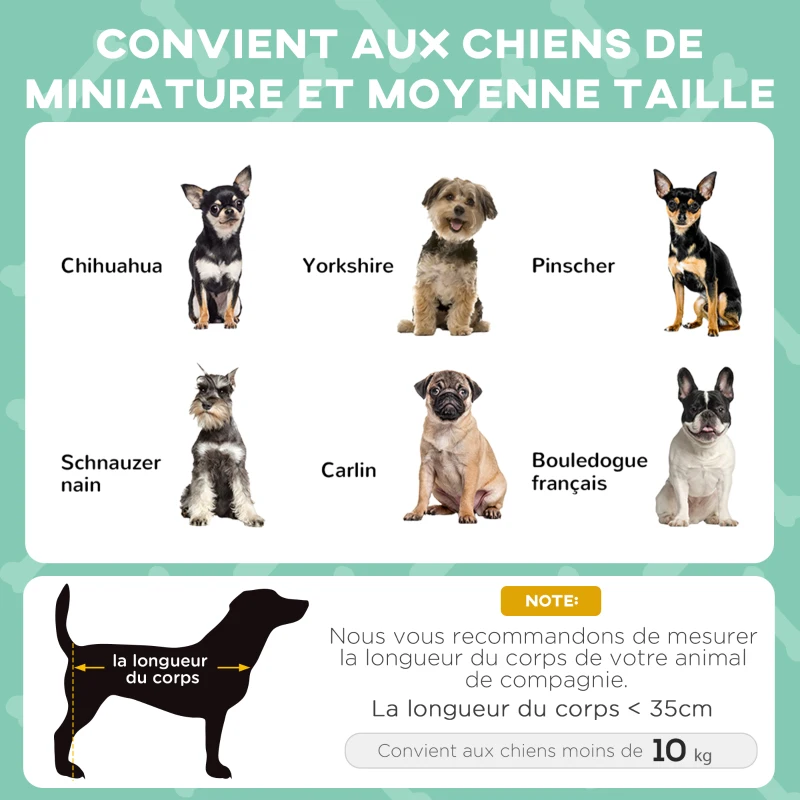 PawHut Lit pour chien chat sur pieds lit chien surélevé velum anti-UV oxford sac de transport inclus 61 x 46 x 63 cm gris