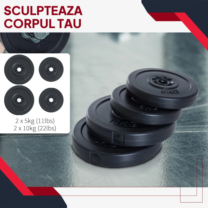 Homcom Set 4 Greutati pentru Haltere – Total 30 kg