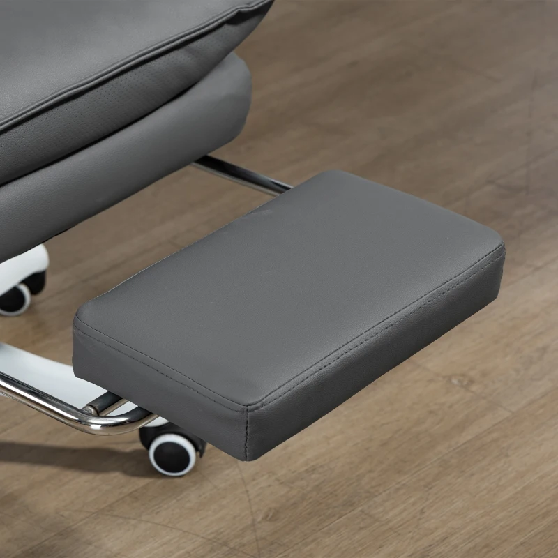 Vinsetto Vibration Massage Office Chair with Heat, Ergonomic Computer Desk Chairs, Faux Leather Desk Chair with Footrest, Armrest and Reclining Backrest, Charcoal Grey