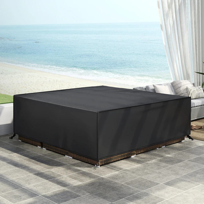 Outsunny Large Patio Garden Furniture Set Cover 600D Oxford Square Waterproof, 230 x 230 x 70 cm, Black