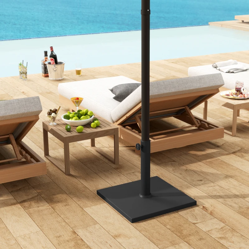 Outsunny Base para Chapéu de Sol de 14,5 kg Preenchido com Cimento para Chapéus de Sol com Mastro de Ø38/48 mm 44x44x30 cm Preto