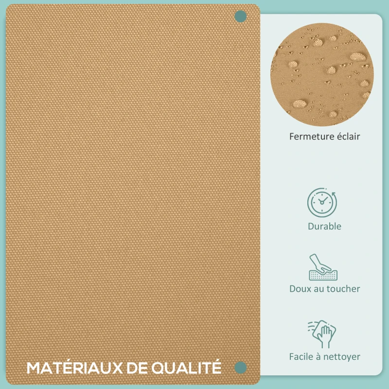 Outsunny Lot de 14 Housses de Rechange Coussins Salon de Jardin - 6 Housses Coussin d'assise, 8 Housses Coussin Dossier Marron