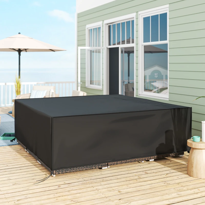 Outsunny Large Patio Garden Furniture Set Cover 600D Oxford Square Waterproof, 230 x 230 x 70 cm, Black