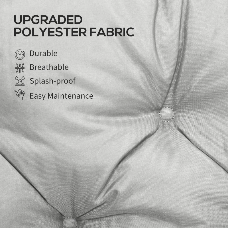 Outsunny Three-Seater Bench Cushion - Light Grey