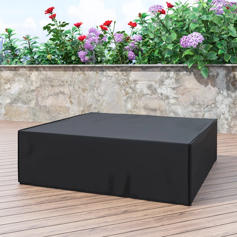 Outsunny Large Patio Garden Furniture Set Cover 600D Oxford Square Waterproof, 230 x 230 x 70 cm, Black