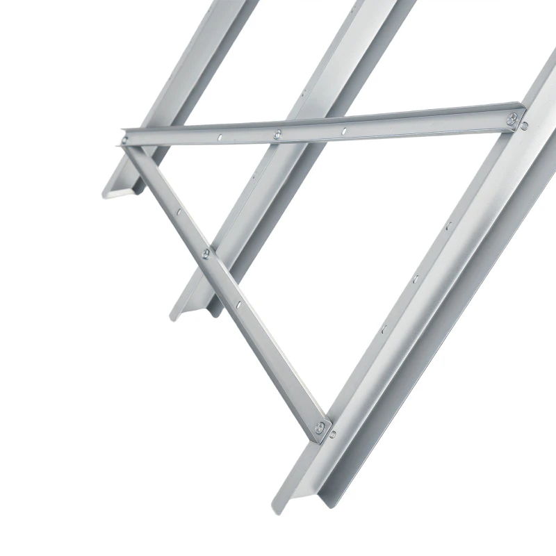 DURHAND Cavalete para Serrar Dobrável com Altura Ajustável Estrutura Triangular de Metal Suporte para Lenha 83x83x79 cm Prata
