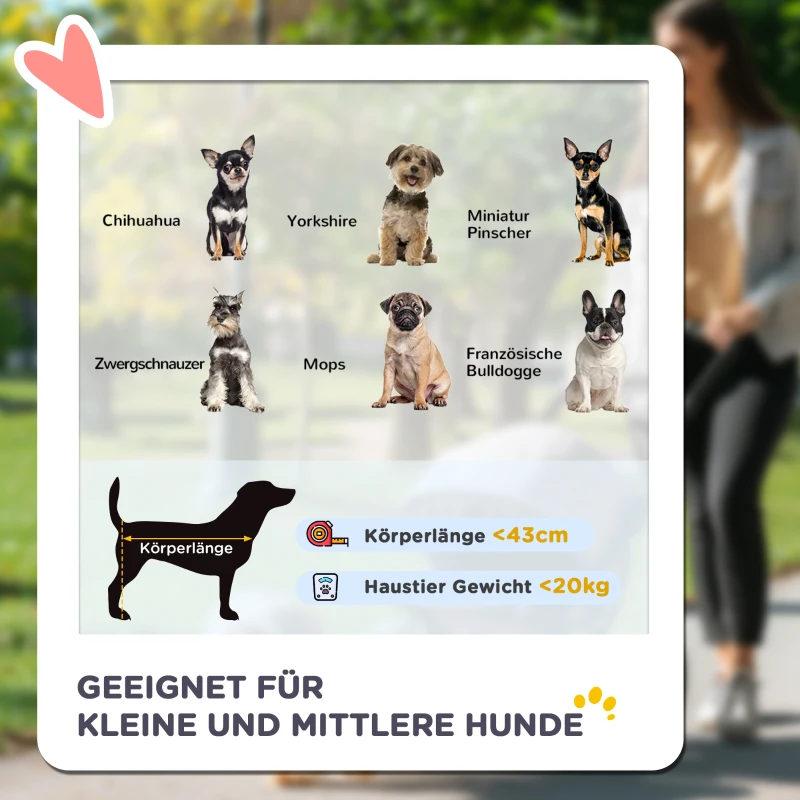 PawHut Hundewagen, klappbar, Sonnenschutz, Netzfenster, Ablagekorb, Dunkelgrün, 111 x 58 x 107 cm(m-4)