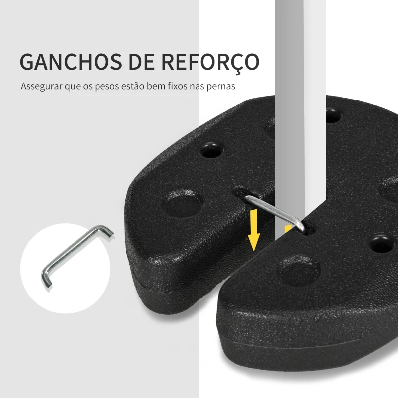 Outsunny Conjunto de 4 Pesos para Tendas Dobráveis Pesos para Pérgola Preenchidos com Cimento Bases para Toldo Pérgola Ø22x5,5 cm Preto