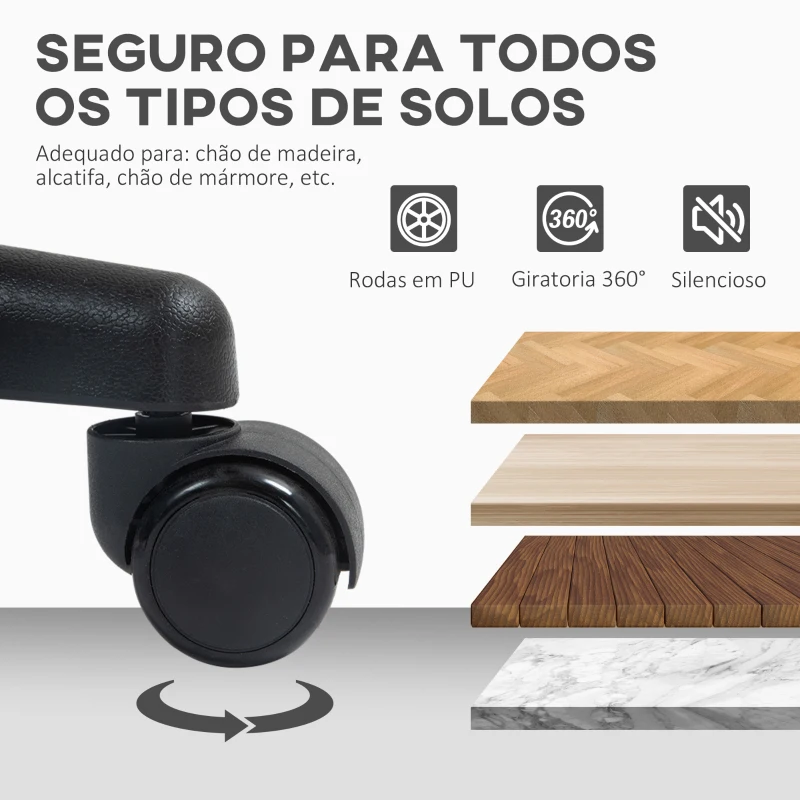 HOMCOM Cadeira de Escritório sem Apoio para os Braços com Encosto de Malha Respirável Altura Ajustável 43x48x78-88 cm Preto