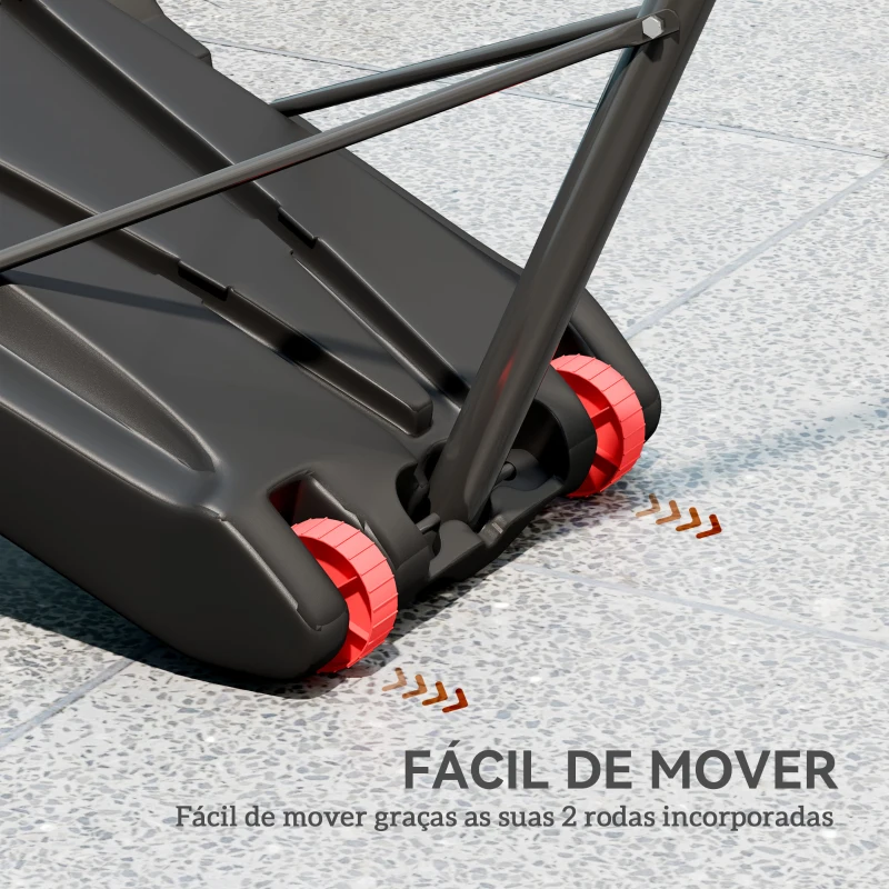 SPORTNOW Tabela de Basquetebol para Exterior com Alvo de Dardos com Ajustável 210-247 cm Rodas Base Rellenável Preto