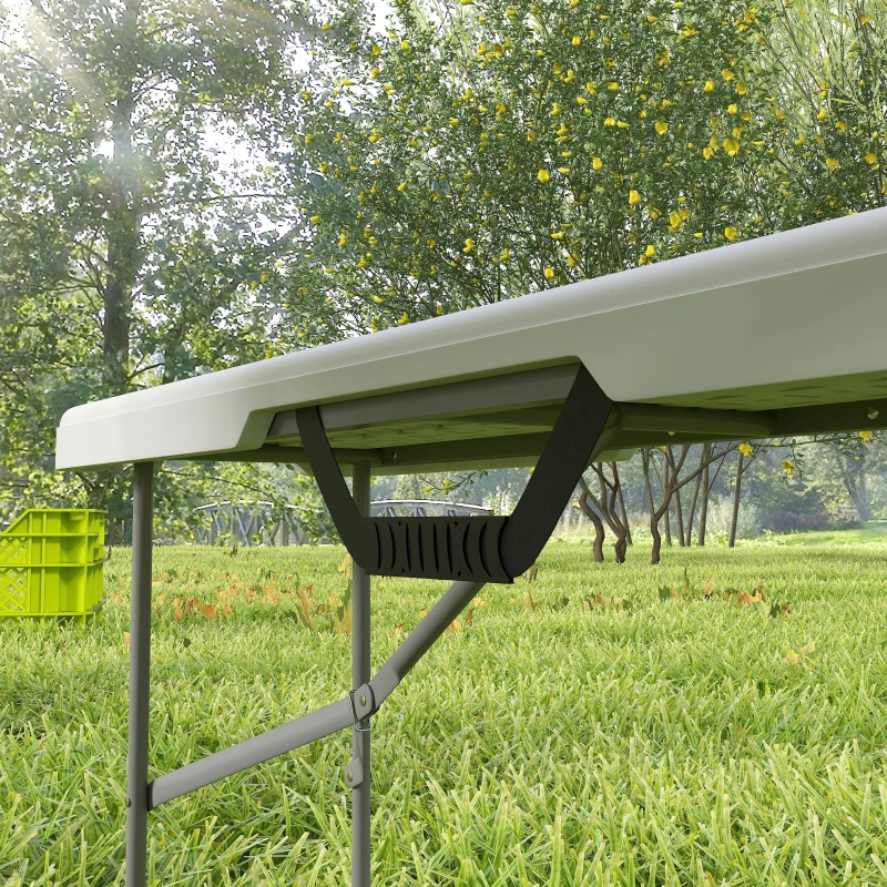 Outsunny Ławka Campingowa, Outdoor z Plastiku, Udźwig 240 kg, Biała